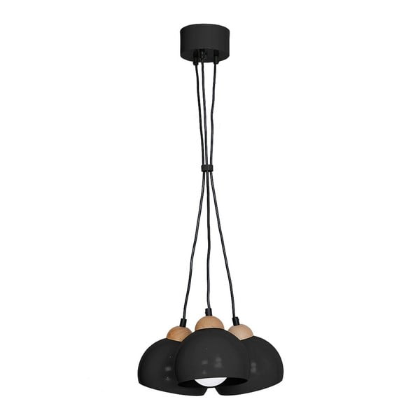 Черна висяща лампа с дървени детайли Dama Tres Perro - Unknown