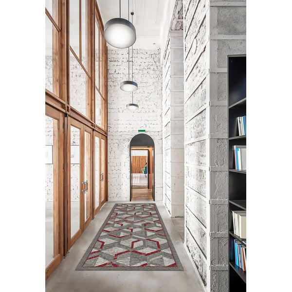 Сив и червен мокет , 55 x 140 cm Hypnotik - Floorita-image-1