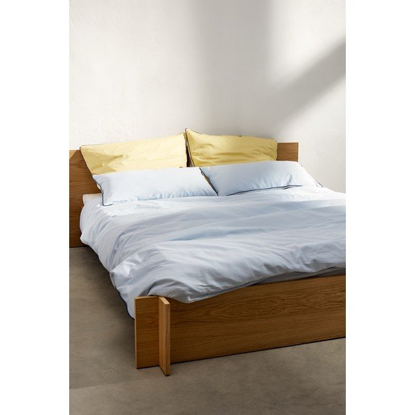 Светлосин единичен чаршаф за завивка от памучен сатен 140x200 cm Oba – noo.ma-image-1