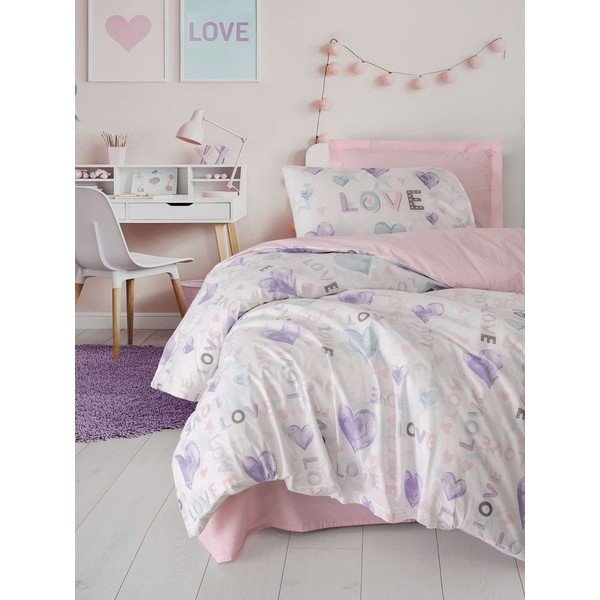Розово единично  детско спално бельо 200x140 cm Lovella  – Mijolnir