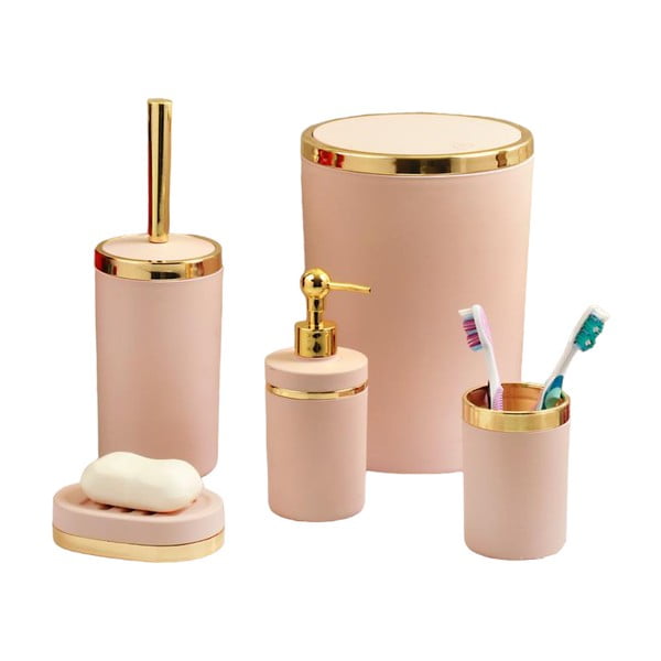 Розов комплект аксесоари за баня - Oyo Concept