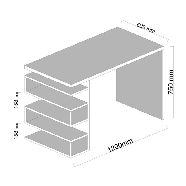 Бяла работна маса Gardo Snake - Woody Fashion-image-1