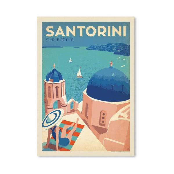 Плакат Санторини, 42 x 30 cm - Americanflat