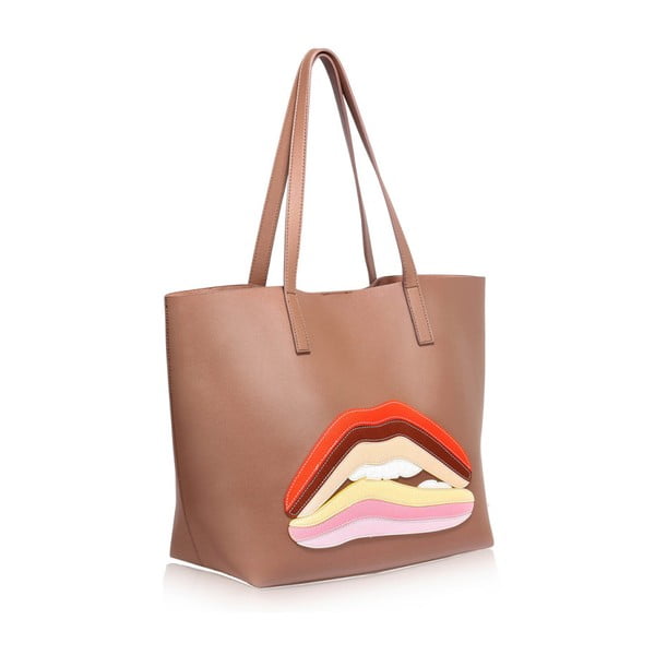 Pudrově růžová kabelka z eko kůže L&S Bags Lips