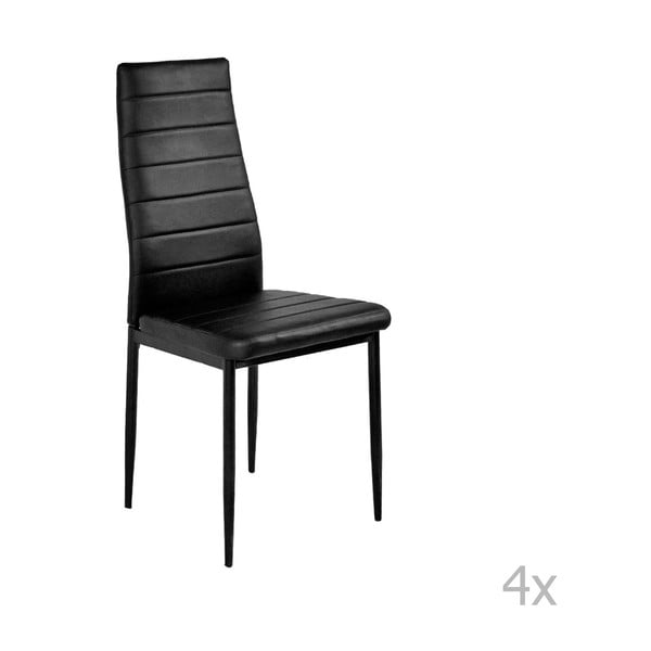 Комплект от 4 черни трапезни стола Sally - Evergreen House