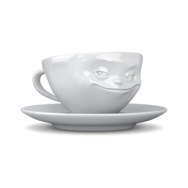 Бяла порцеланова чаша за кафе Smiley, обем 200 ml - 58products
