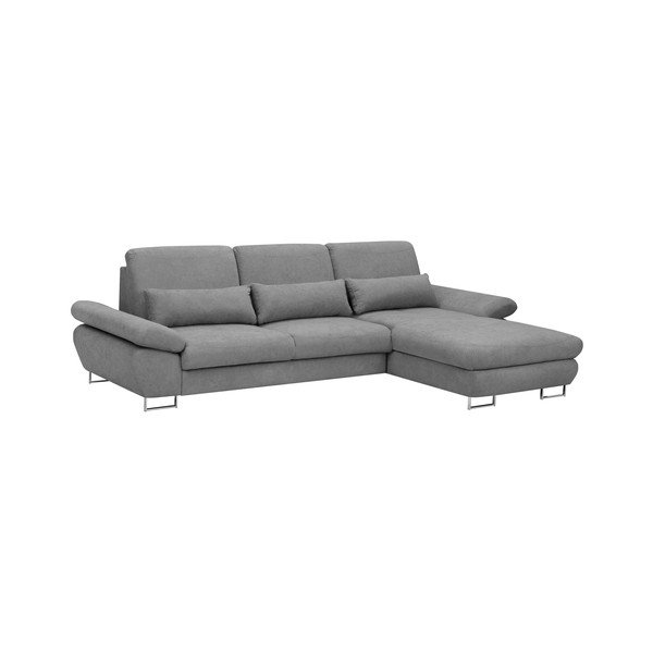 Světle šedá rozkládací rohová pohovka Windsor & Co Sofas Pi, pravý roh-image-1