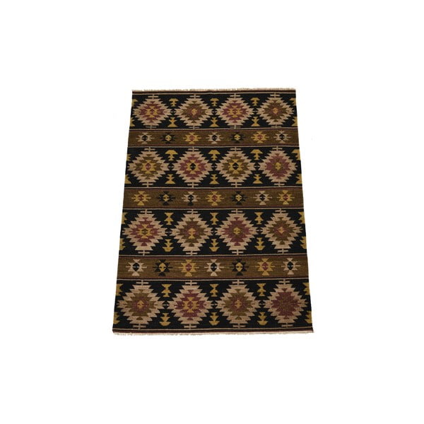 Ručně tkaný koberec Black Brown Patterns, 140x200 cm