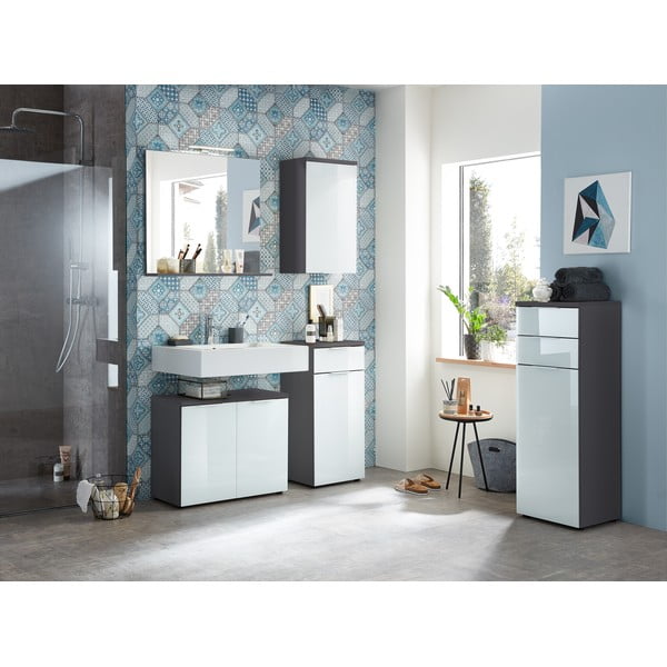 Стенно огледало със светлина/с рафт 76x75 cm – Germania-image-2