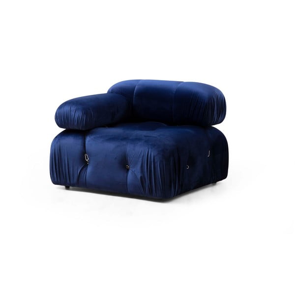 Модул за диван от тъмносиньо кадифе (ляв ъгъл) Bubble – Artie