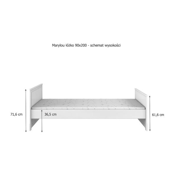 Бяло детско легло , 90 x 200 cm Marylou - BELLAMY-image-2
