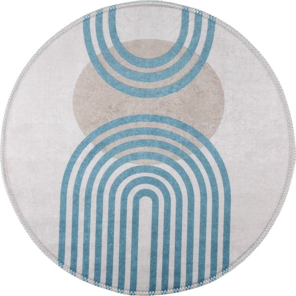 Син/сив кръгъл килим ø 160 cm - Vitaus