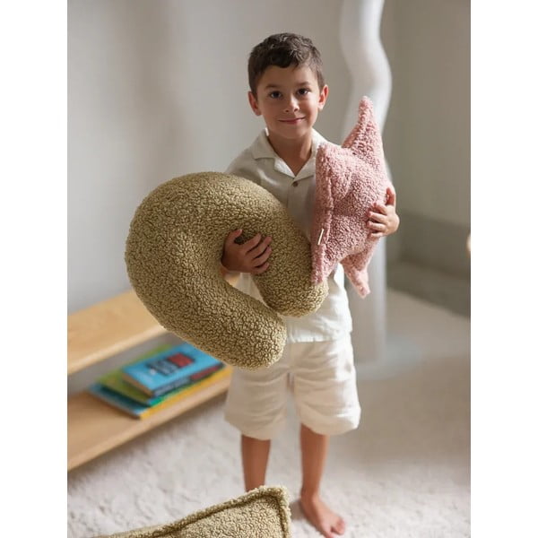 Зелена детска възглавница за диван от букле U – Wigiwama-image-1