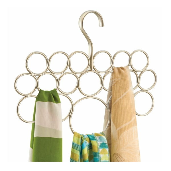 Метален висящ държач за кърпи, шалове и дрехи в златист цвят , дължина 29 см Axis - iDesign-image-2