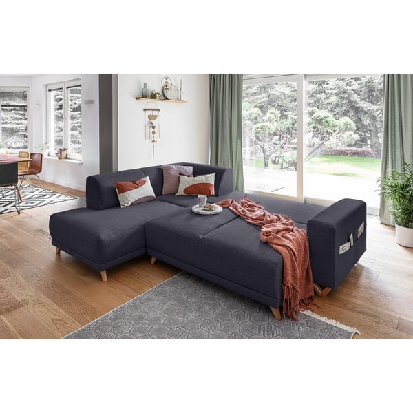 Антрацитен разтегателен/с място за съхранение ъглов диван (ляв ъгъл/L форма) Classy Sophie – Miuform-image-4