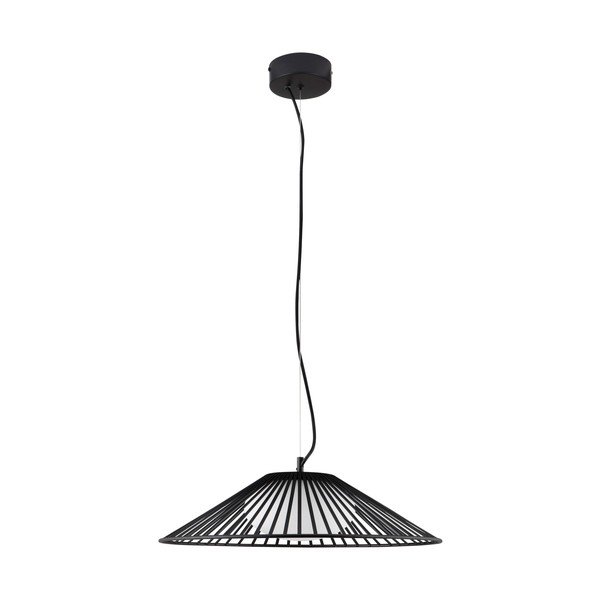 Матово черно метално LED висящо осветително тяло със стъклен абажур ø 50 cm Brume – Nova Luce