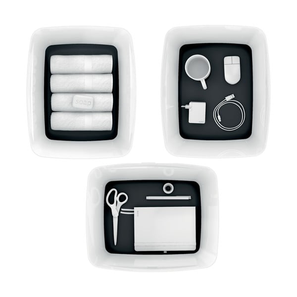 Бяло-черна пластмасова кутия за съхранение с капак MyBox - Leitz-image-2