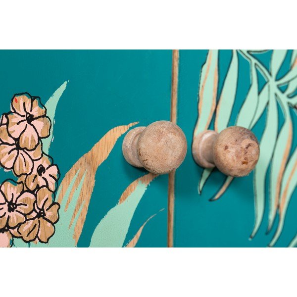 Шкафче в тюркоазен и естествен цвят 90x85x40 cm Reipur – Interia Home & Living-image-1