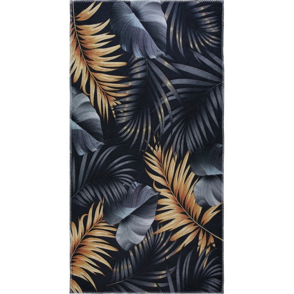 Тъмносиня/златна пътека подходяща за пране 80x200 cm Midnight Leaves – Vitaus