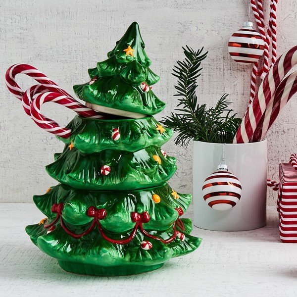 Червено-бял коледен висящ орнамент , ⌀ 8 см - Butlers-image-1