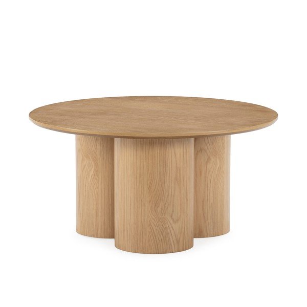 Кръгла масичка за кафе от декор от дъб  в естествен цвят ø 80 cm Lua – MOME