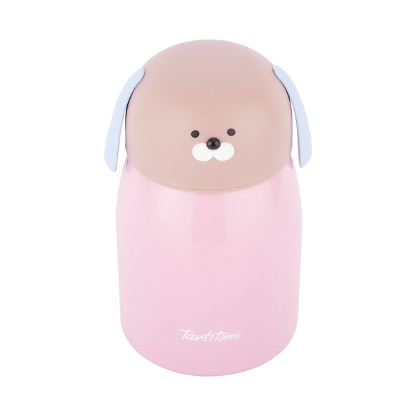 Розова термобутилка от неръждаема стомана Cute Doggy, 280 ml - Tantitoni