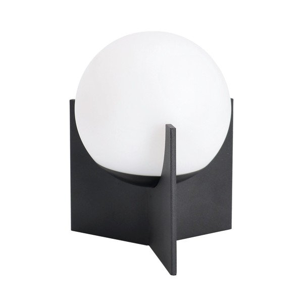 Черна метална LED затъмняваща се настолна лампа с пластмасов абажур (височина 16 cm) Cardamom – Bizzotto