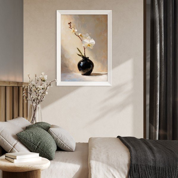Печатна картина с включена рамка 56x75 cm White Orchid – Styler-image-2