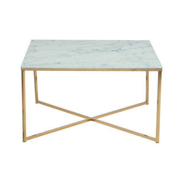 Бяла масичка за кафе 80x80 cm Alisma - Actona-image-2