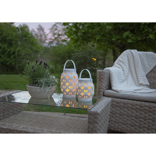 Бял фенер Фенер, височина 16 cm Flame - Star Trading-image-4