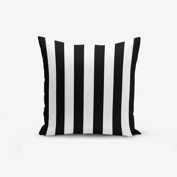 Черно-бяла калъфка за възглавница с памучна смес Черно-бяло райе, 45 x 45 cm - Minimalist Cushion Covers
