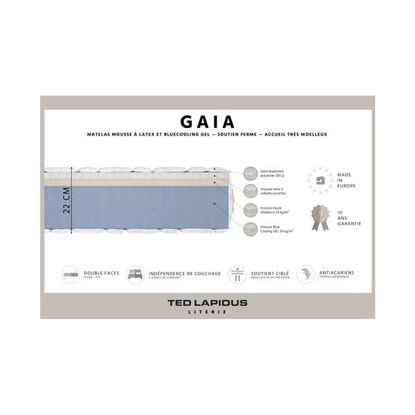 Matrace z latexové pěny Ted Lapidus Maison GAIA, 180 x 200 cm-image-1