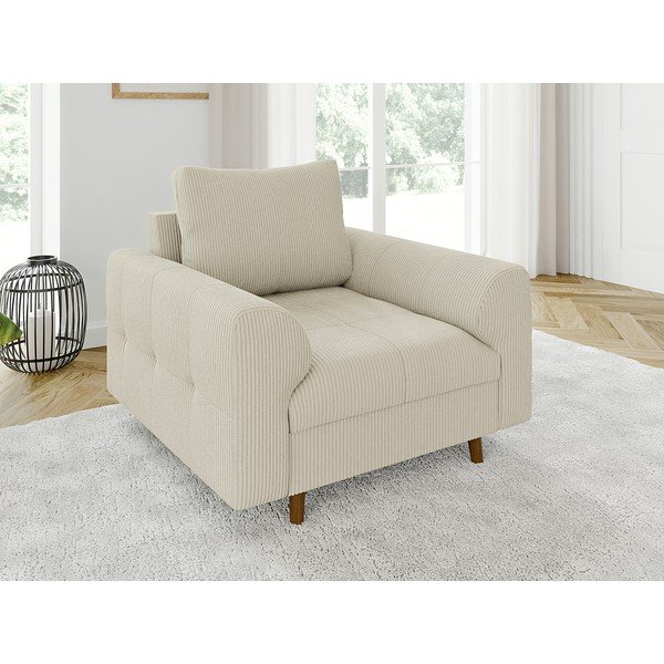 Бежово кресло от рипсено кадифе Ariella – Ropez-image-1