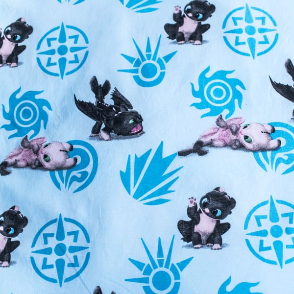 Синьо  памучно детско спално бельо 100x135 cm How to Train Your Dragon "Babies" – Jerry Fabrics-image-4
