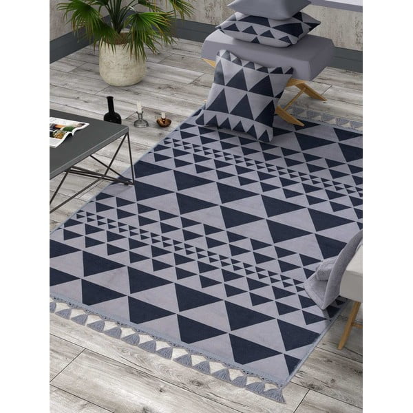 Сив миещ се килим 180x120 cm - Vitaus-image-1