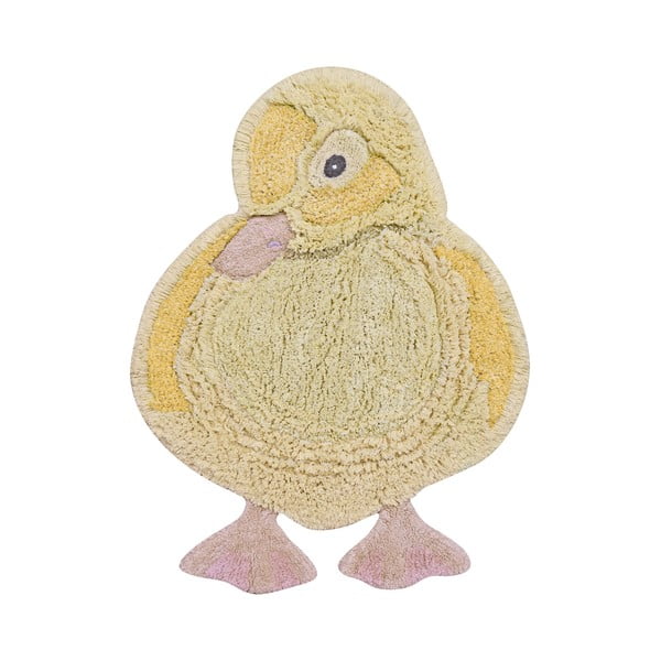 Жълт памучен детски килим подходящ за пране/ръчно изработен 95x120 cm Ducky – Lorena Canals