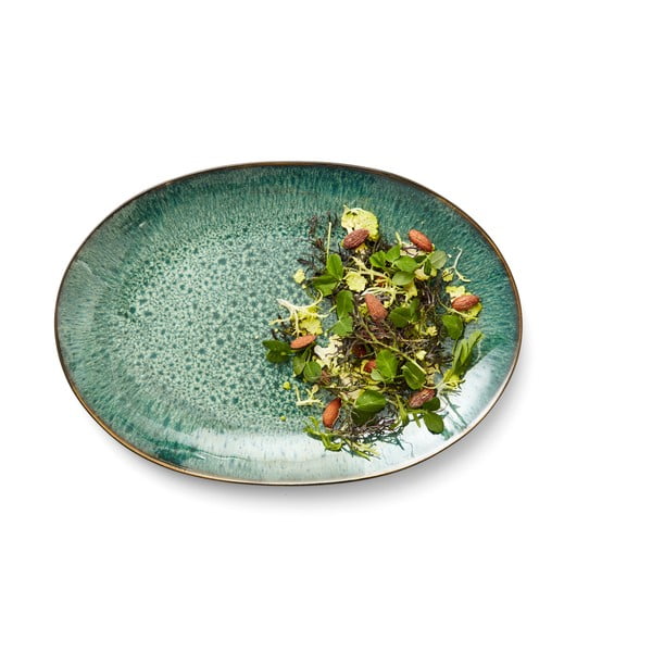 Зелена/черна глинена чиния за сервиране Gastro Green/Black – Bitz-image-1