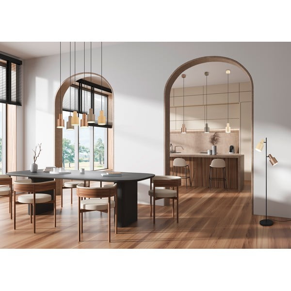 Тъмнокафяво висящо осветително тяло с метален абажур ø 12 cm Agudo – Trio-image-3