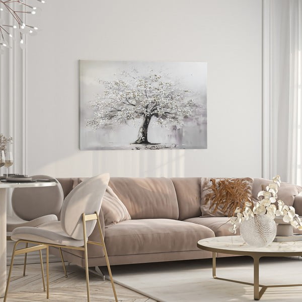 Картина с ръчно изрисувани елементи 70x100 cm White Tree – Styler-image-1