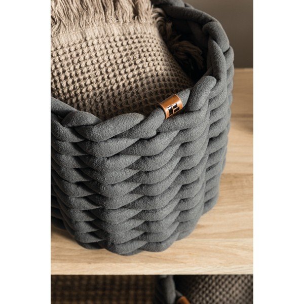 Текстилна кошница ø 21x17 cm Peach Skin Round S – Bigso-image-2