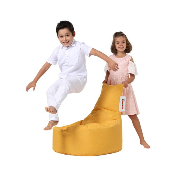 Жълт детски чувал за сядане Baton - Floriane Garden-image-4