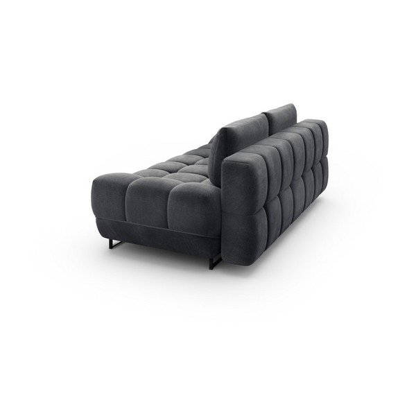 Тъмно сив триместен разтегателен диван с кадифена тапицерия Cirrus - Windsor & Co Sofas-image-3
