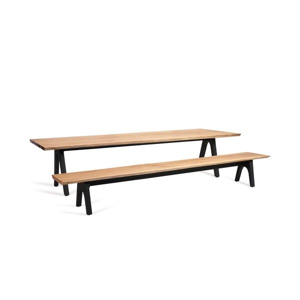 Черна/естествена градинска пейка Pure - Diphano-image-2