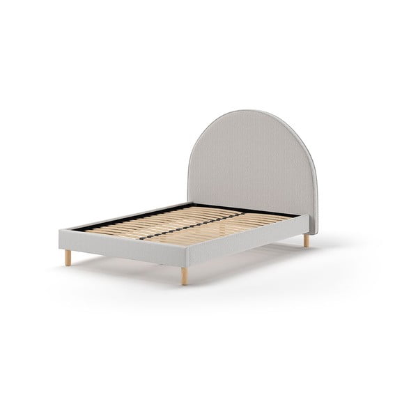 Сиво тапицирано единично легло с решетка 140x200 cm MOON - Vipack-image-2