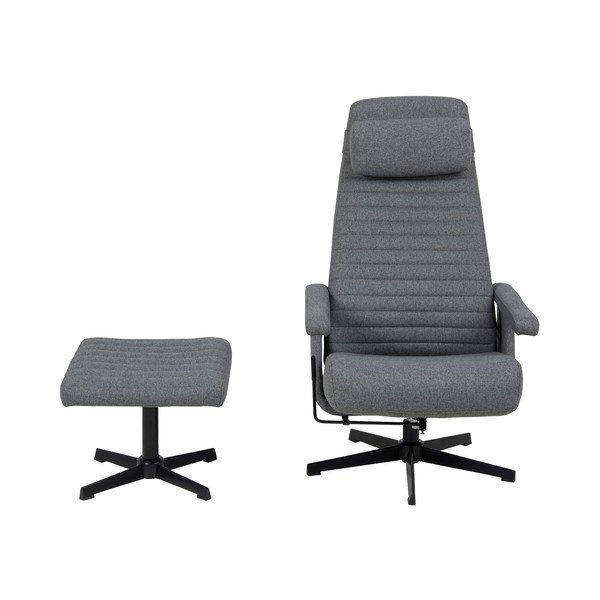 Тъмно сиво кресло с облегалка за крака Tranby - Actona-image-3