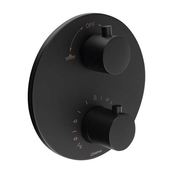 Матово-черна вградена душ батерия (2 изхода) – Sapho-image-1