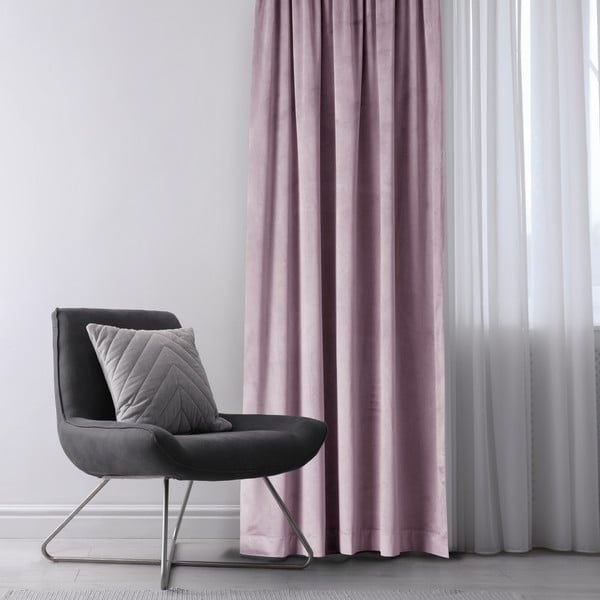 Светлорозово затъмняващо перде 140x245 cm Eyelets – Restilo-image-1