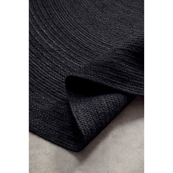 Черен двустранен ръчно изработен ютен кръгъл килим ø 140 cm Braided  – Hanse Home-image-3