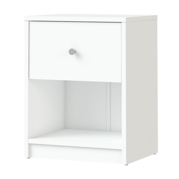 Бяло нощно шкафче с рафтове May - Tvilum-image-4