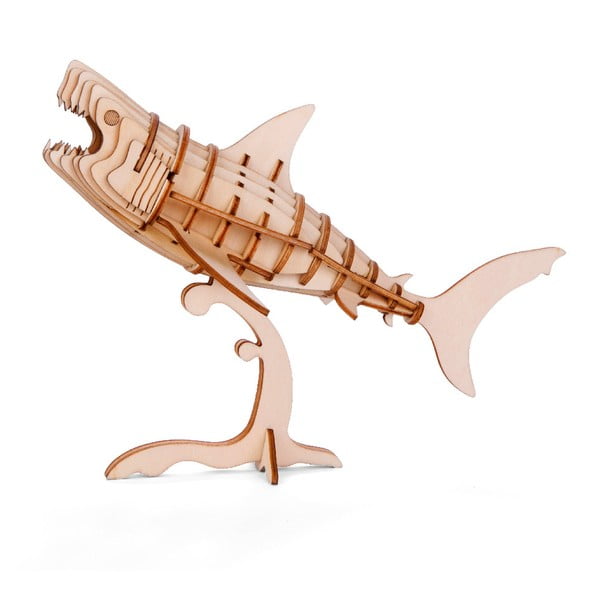 3D пъзел от балсово дърво Акула - Kikkerland
